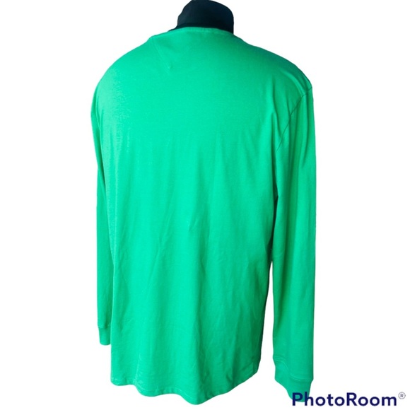 Tommy Hilfiger Men's Long Sleeve Logo T Shirt Green - Picture 4 of 6